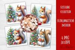 Funny Christmas Coaster Design | animal Square Coaster Product Image 1