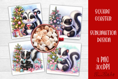 Funny Christmas Coaster Design | animal Square Coaster Product Image 1