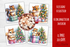 Funny Christmas Coaster Design | animal Square Coaster Product Image 1