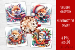 Funny Christmas Coaster Design | animal Square Coaster Product Image 1