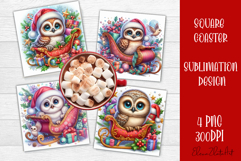 Funny Christmas Coaster Design | animal Square Coaster Product Image 1