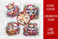 Funny Christmas Coaster Design | animal Square Coaster Product Image 1