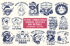 Funny Christmas Animal SVG Bundle, 58 Holiday Quotes Designs Product Image 1
