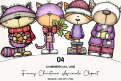 Funny Christmas Animals Clipart Product Image 1