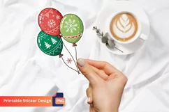 Funny Christmas Balloons Sticker,Santa Claus Balloon Sticker Product Image 1