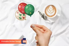 Funny Christmas Balloons Sticker,Santa Claus Balloon Sticker Product Image 1
