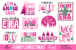Funny Christmas SVG Bundle | Pink Christmas Quotes SVG Product Image 1