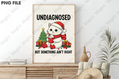 Funny Christmas Cat PNG Sublimation Art Product Image 3