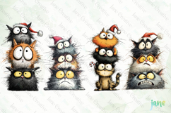 Funny Christmas Cats Clipart Product Image 1