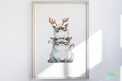 Funny Christmas Cats Clipart Product Image 5