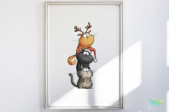 Funny Christmas Cats Sublimation Clipart Bundle Product Image 2