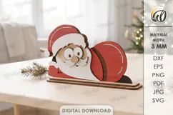 Funny Christmas Santa Claus Laser Cut. Christmas Stand Decor Product Image 1