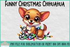 Funny Christmas Chihuahua | Christmas Clipart Product Image 1