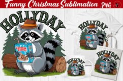 Funny Christmas clipart | Christmas | Funny Raccoon Product Image 1