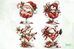 Funny Christmas Cocktail Clipart Product Image 1