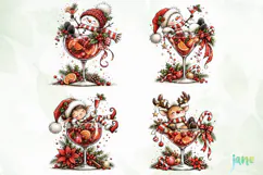 Funny Christmas Cocktail Clipart Product Image 1