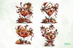 Funny Christmas Cocktail Clipart Product Image 1