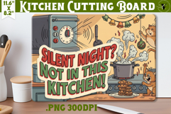 Kitchen Cutting Board | Funny retro Christmas Cutting Board Product Image 1