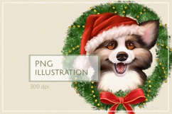 Funny Christmas Dog Clipart PNG Product Image 1
