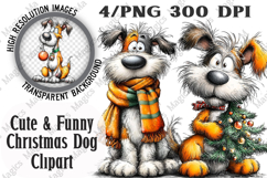 Cute &amp; Funny Christmas Dog Clipart Sublimation Product Image 1