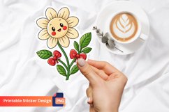 Funny Christmas Flower Sticker, Festive Floral Sticker Product Image 1