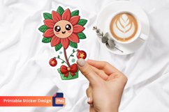 Funny Christmas Flower Sticker, Christmas Floral Art Product Image 1