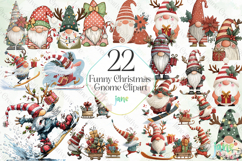 Funny Christmas Gnome Clipart Product Image 1