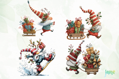 Funny Christmas Gnome Clipart Product Image 2