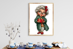 Funny Christmas Grandma Clipart Product Image 3