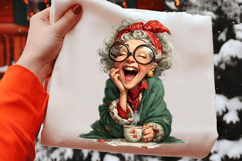 Funny Christmas Grandma Clipart Product Image 2