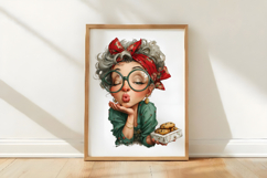 Funny Christmas Grandma Clipart Product Image 3