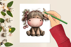 Funny Christmas Highland Cow Clipart Product Image 2