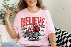 Funny Christmas PNG, Believe PNG, Retro Santa Claus shirt Product Image 4