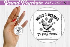 Round Keychain | Christmas | Funny Chicken Product Image 1