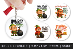 Funny Christmas round keychain pintable sublimation design Product Image 1