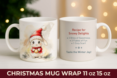 Bunny Christmas Mug Wrap, christmas sublimation mug wrap Product Image 1