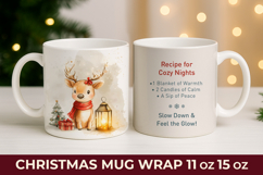 Reindeer Christmas Mug Wrap, Funny Christmas mug, Christmas Product Image 1