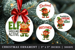Funny Christmas round ornaments sublimation design Product Image 1