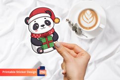 Funny Christmas Panda Sticker, Christmas Panda Decal Product Image 1