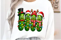 Funny Christmas Pickle Png, Cute Holiday Cucumber With Light Product Image 2