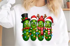 Funny Christmas Pickle Png, Cute Holiday Cucumber With Light Product Image 3