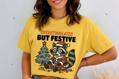 Funny Christmas raccoon PNG, Overstimulated but festive PNG Product Image 3