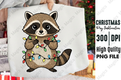 Funny Christmas Raccoon Christmas Png Product Image 1