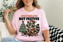 Funny Christmas raccoon PNG, Overstimulated but festive PNG Product Image 4