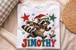 Funny Christmas Raccoon PNG - Jimothy Holiday Art Product Image 2