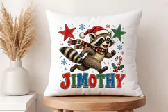 Funny Christmas Raccoon PNG - Jimothy Holiday Art Product Image 4