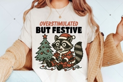 Funny Christmas raccoon PNG, Overstimulated but festive PNG Product Image 2