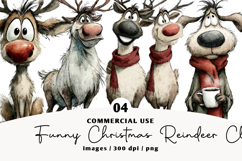 Funny Christmas Reindeer Clipart Product Image 1