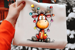Funny Christmas Reindeer Clipart Product Image 2