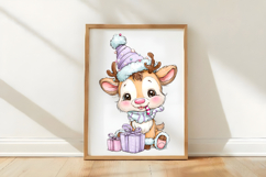 Funny Christmas Reindeer Clipart Product Image 3